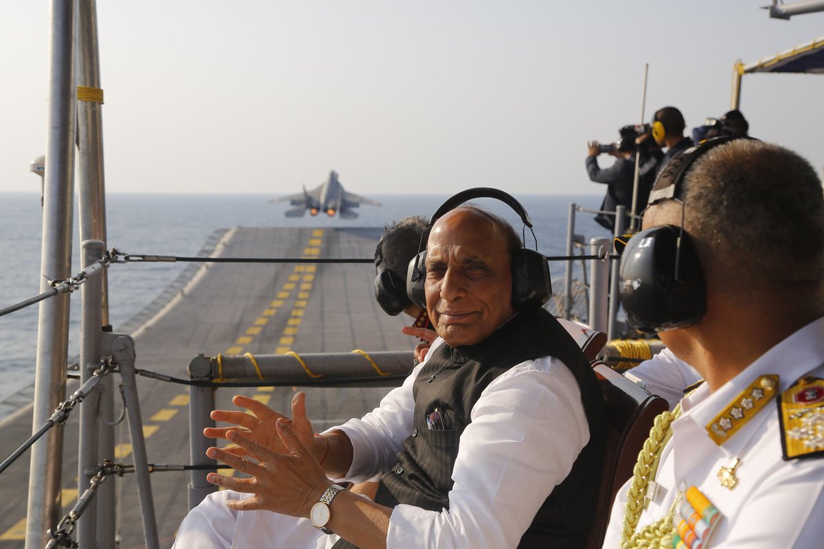 rajnathsingh's tweet image. Day At Sea, onboard #INSVikramaditya