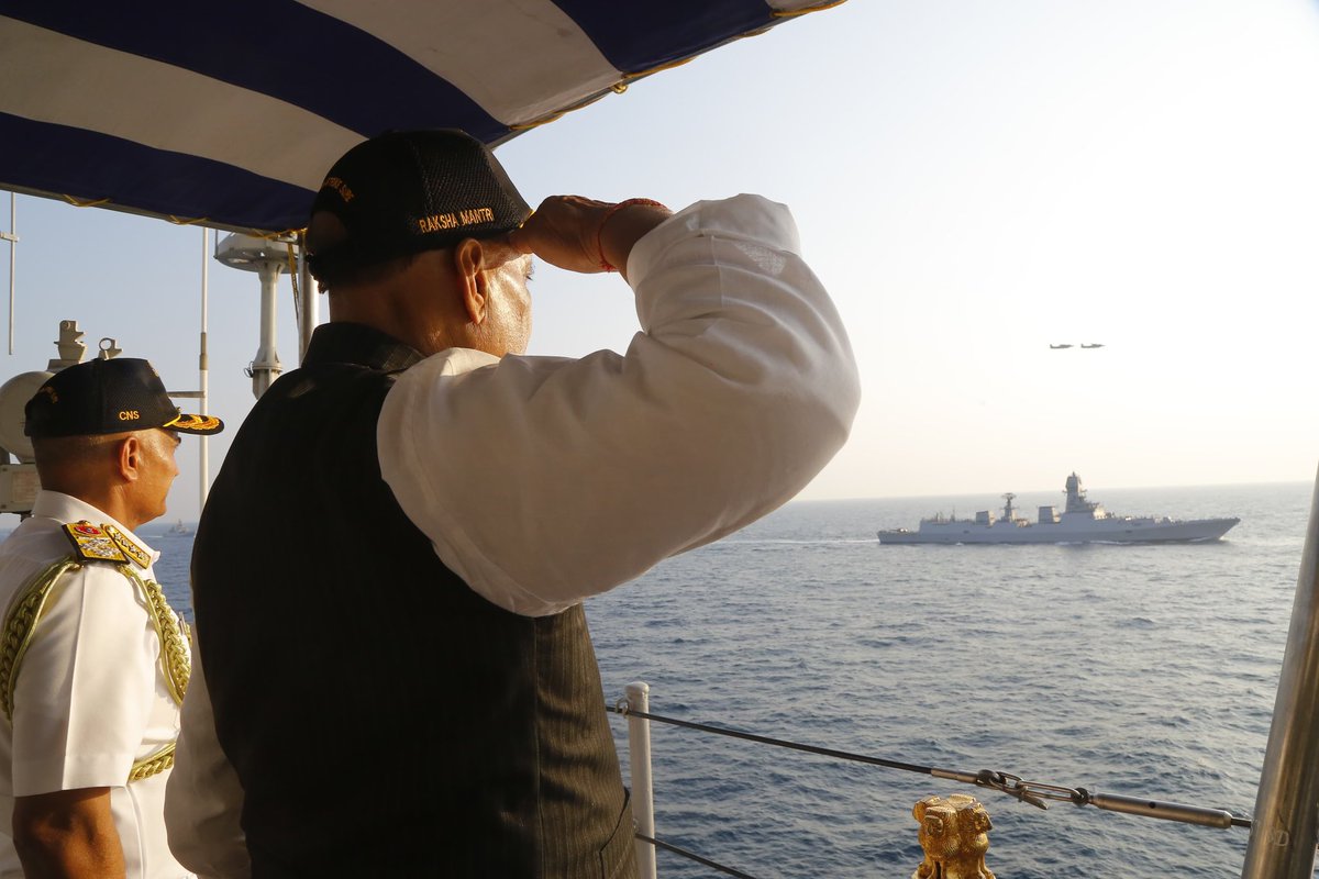 rajnathsingh's tweet image. Day At Sea, onboard #INSVikramaditya