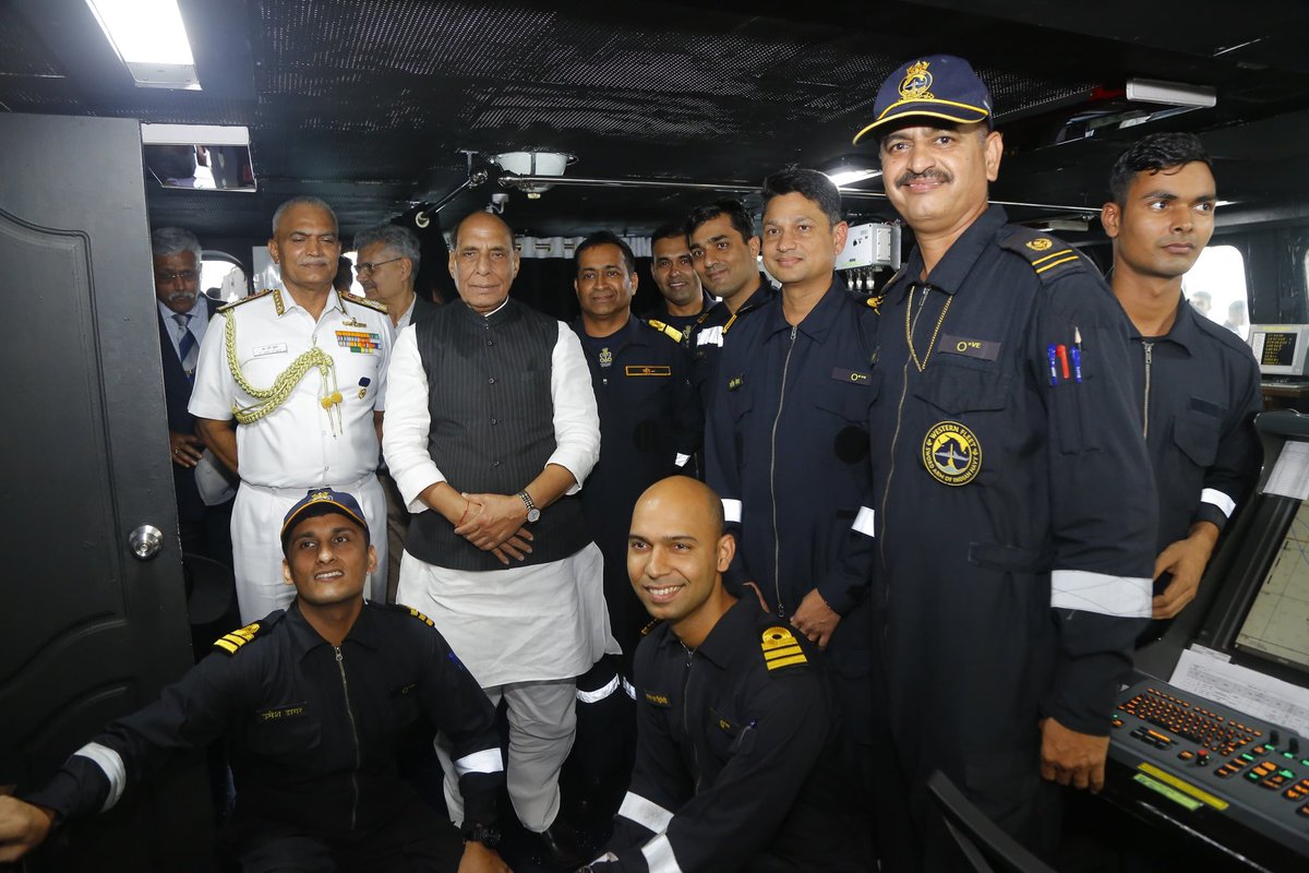 rajnathsingh's tweet image. Day At Sea, onboard #INSVikramaditya