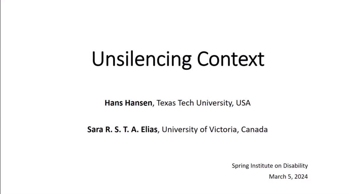 zeinalmaha94's tweet image. Last day of the #SpringInstitute focused on #Disability #Representation:

“I am not missing anything, I am a whole and complete person”
“Do not define my existence by my #Body”
“#Emotions as a bracket lens”
“Emotions help relive experience”

@anica_zeyen @OanaBranzei