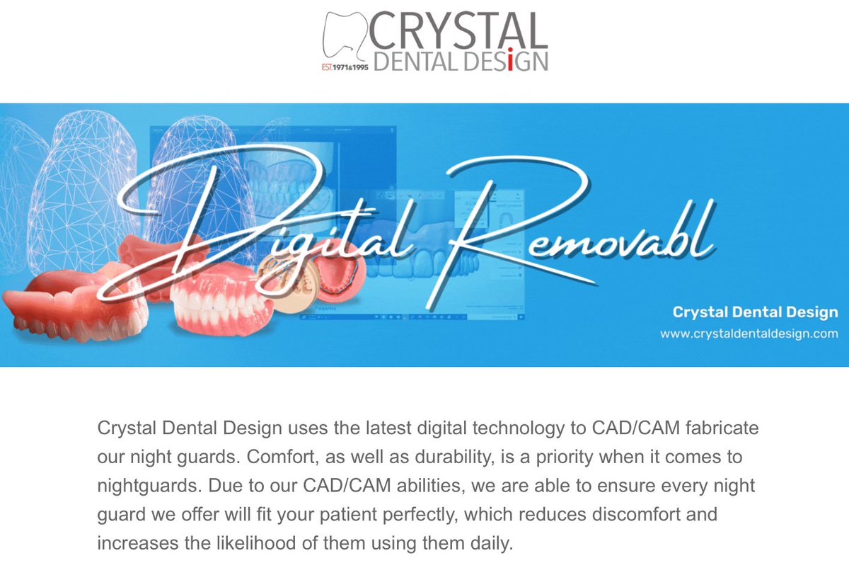 mailchi.mp/bb560953064f/d…
Digital Removables!

#crystaldentaldesign #dentallab #dentallaboratory #dentaltechnician #dentists #vadentist #dentalmodeltechnician #dentalmodels   #implants #digitaldentistry #digitalremovables #dmvdentists