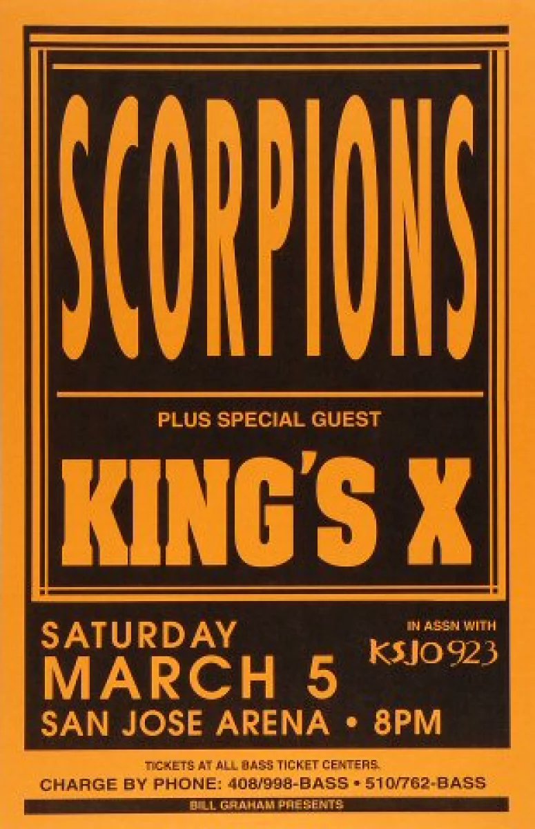 #OnThisDay 1994 #Scorpions #KingsX find their way to #SanJose