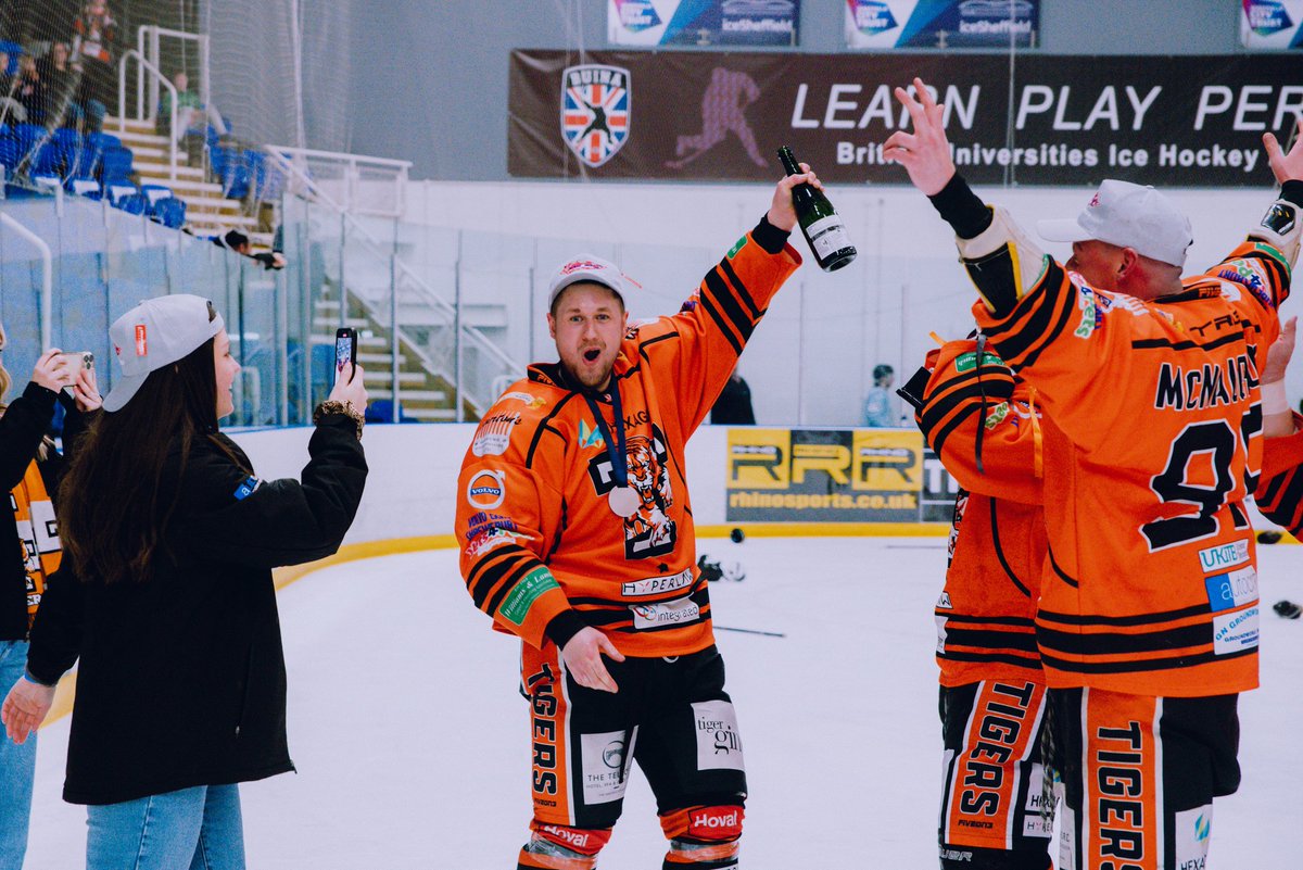 Telford Tigers 2 lift the Laidler Cup after an incredible close contest with Sutton Sting at Ice Sheffield #IceHockey #Sheffield #SportsPhotography