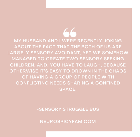 Read the full article, 'Sensory Struggle Bus', over at NeurospicyFam.com!

#neurospicy #Neurodivergent #ADHD #Autism #Autistic #ADHDproblems #Audhd #Parenting #Family #parentingproblems #Momlife #mom #kids