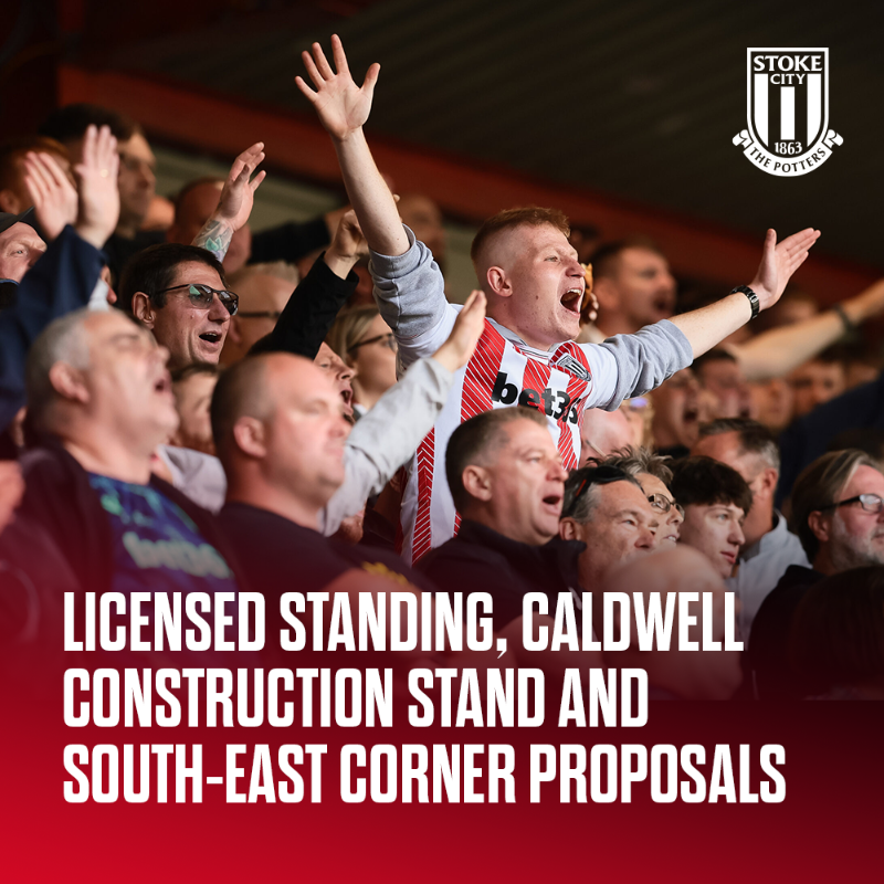 stokecity's tweet photo. We are today revealing plans for next season that would see home fans take over the majority of the Caldwell Construction (South) Stand behind the goal at the bet365 Stadium.