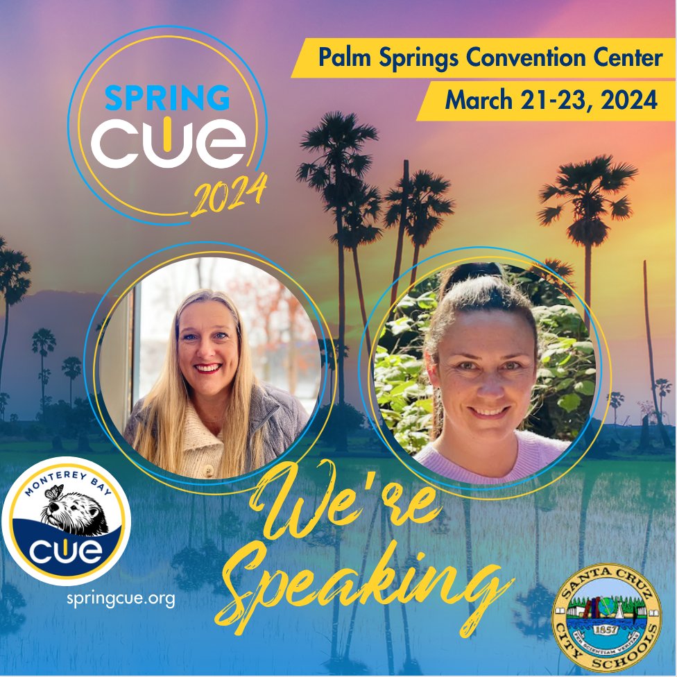 So excited to speak at #SpringCUE and talk all about our Robot Revolution! Come see us on Thursday, March 21st at 2:50 PM-3:40 PM in PSCC - Smoketree AB #CS4SCCS
