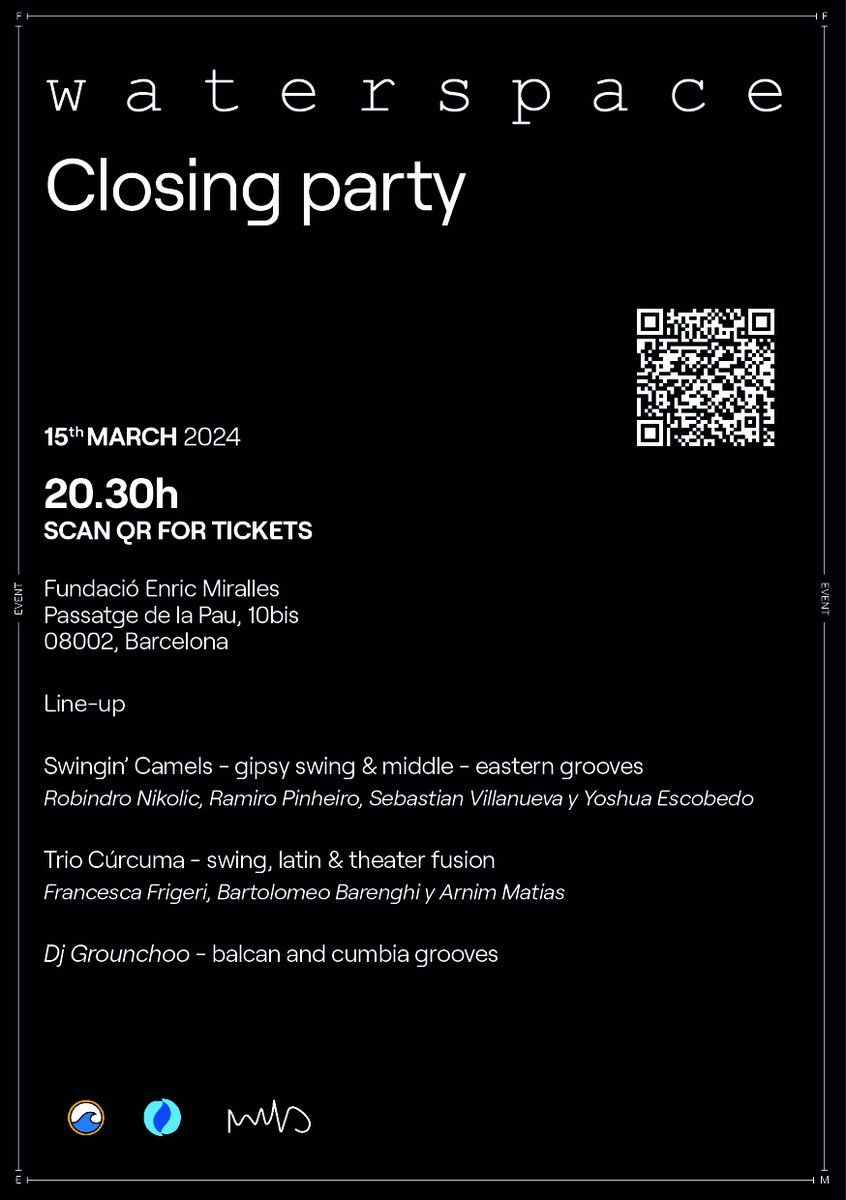 II Edition · W A T E R S P A C E !! 13th, 14th, 15th March we'll celebrate the second edition of the Waterspace Festival, with the opening of a new exhibition, three symposium and a closing party! You can check the program and more details in the following flyers. See you then!!