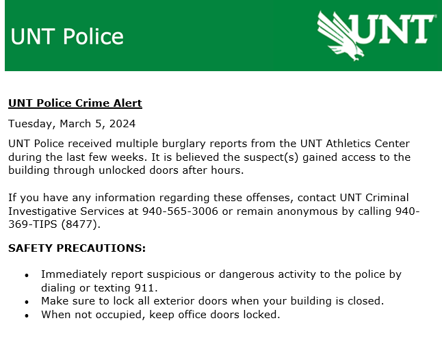 UNT Police Dept. (@UNTPolice) on Twitter photo 2024-03-05 16:27:48