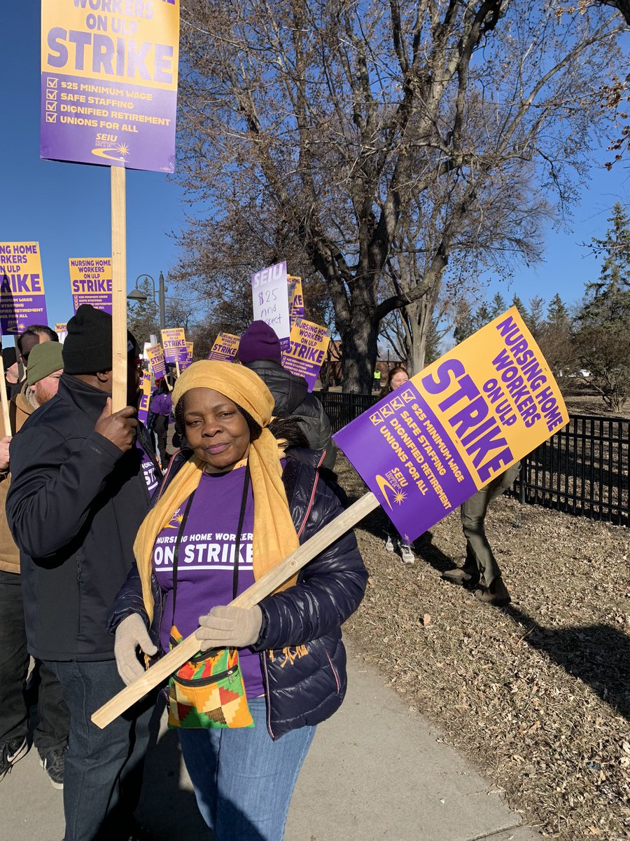 Happening Now: The Biggest Nursing Home workers ULP Strike in the history of Minnesota Over 1000 caregivers across 12 homes!#UnionsForAll #WinTogetherMN