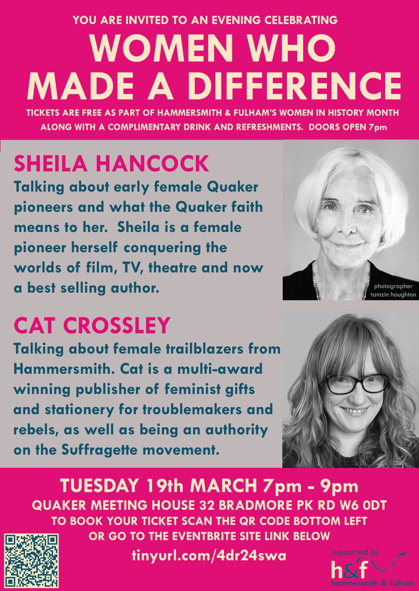 Tuesday 19 March event: this is free to attend but you need to book yourself a ticket here eventbrite.com/e/womens-histo…