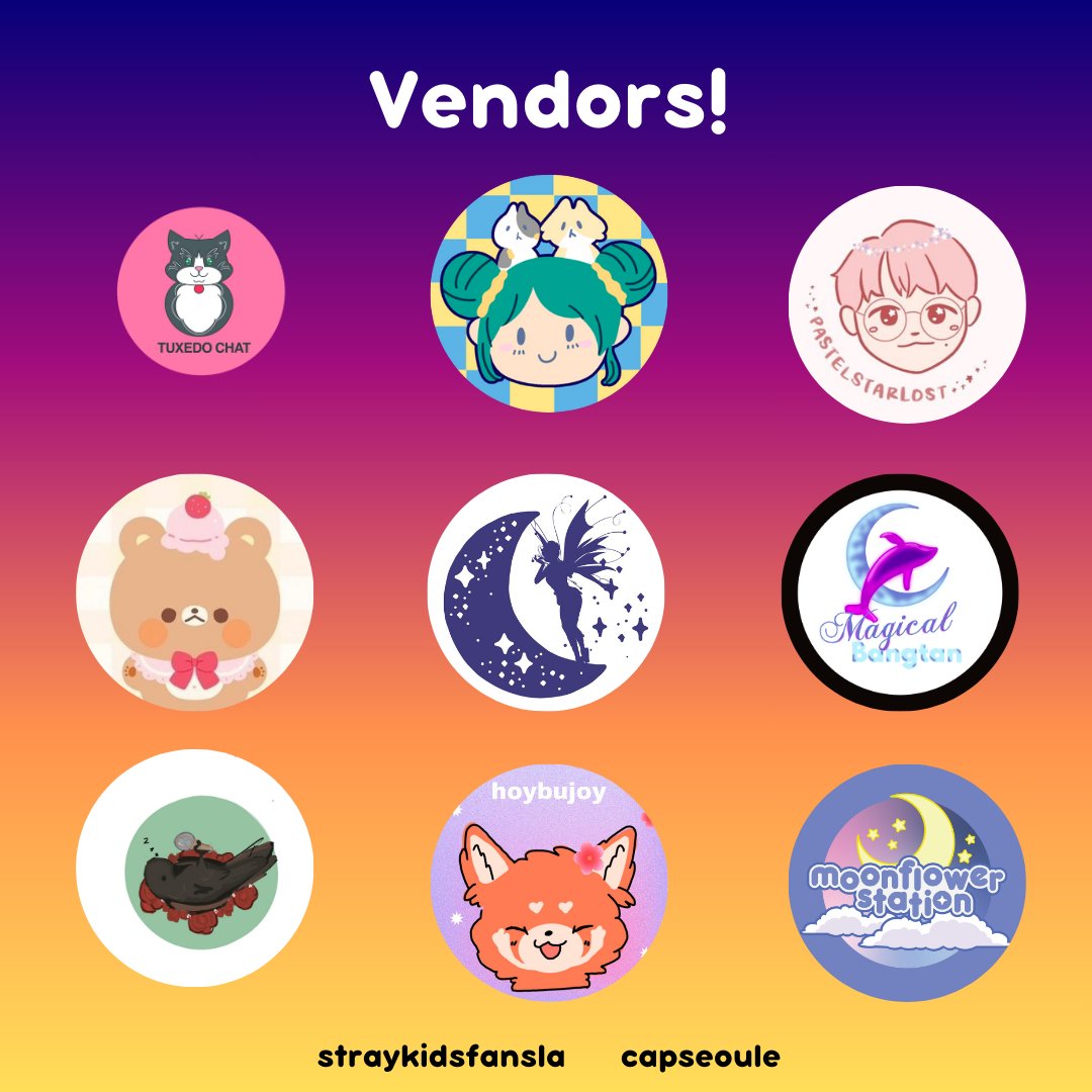 StrayKidsFansLA's tweet photo. Check out our amazing vendors for STAYcation!! https://t.co/Eu6nTQE4T4