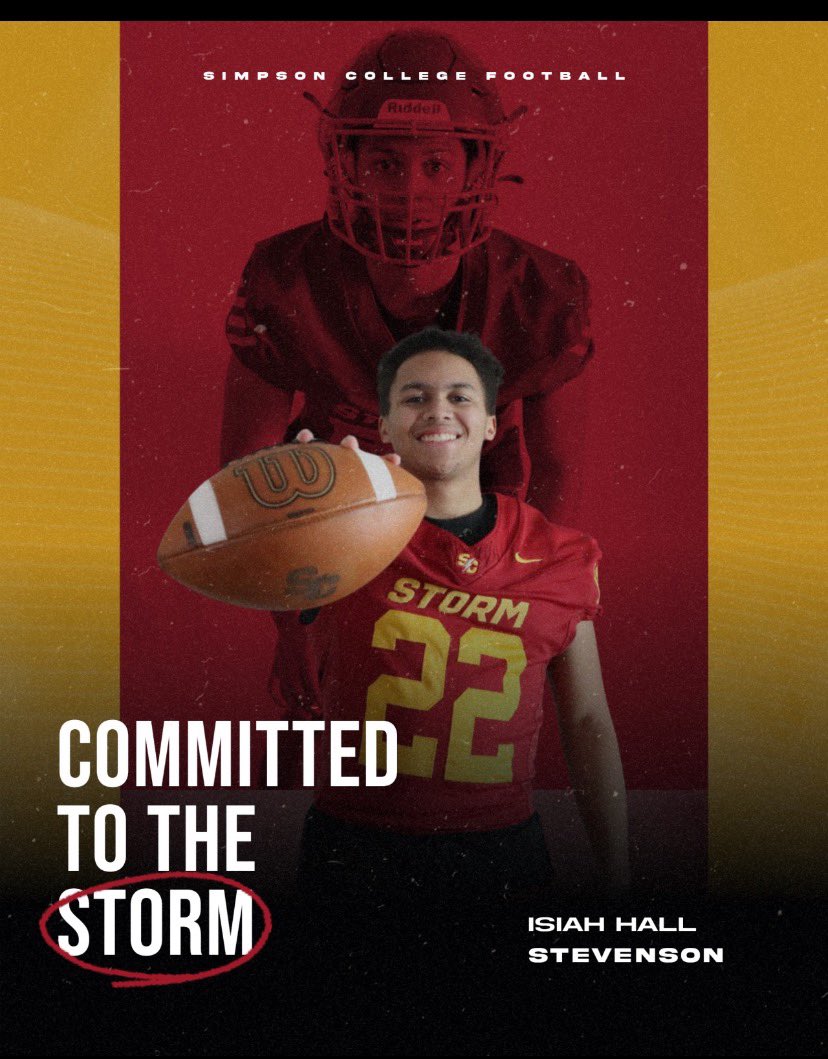 Isiah Hall (@isiahhall23) on Twitter photo Thank you to all my family and friends and coaches that gave me an opportunity!. 100% committed to <a href="/scstormfootball/">Simpson Football ⚡️</a>! Cant wait to work <a href="/CoachARoberts/">Anfernee Roberts</a> <a href="/ReedHoskins/">Reed Hoskins</a> Thank you to all my family and friends and coaches that gave me an opportunity!. 100% committed to <a href="/scstormfootball/">Simpson Football ⚡️</a>! Cant wait to work <a href="/CoachARoberts/">Anfernee Roberts</a> <a href="/ReedHoskins/">Reed Hoskins</a>