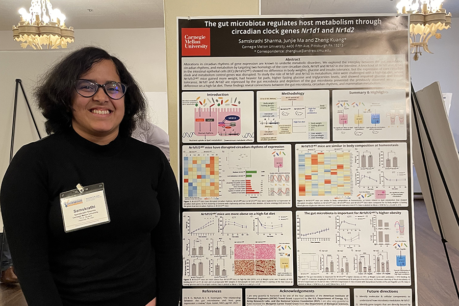 CMU Mellon College of Science (@cmuscience) on Twitter photo .<a href="/CMU_Bio/">CMU Biological Sciences</a> graduate student Samskrathi Sharma earned a fellowship from the American Institute of Chemical Engineers for her work investigating the link between the circadian rhythm and the gut microbiota.
cmu.edu/mcs/news-event… .<a href="/CMU_Bio/">CMU Biological Sciences</a> graduate student Samskrathi Sharma earned a fellowship from the American Institute of Chemical Engineers for her work investigating the link between the circadian rhythm and the gut microbiota.
cmu.edu/mcs/news-event…