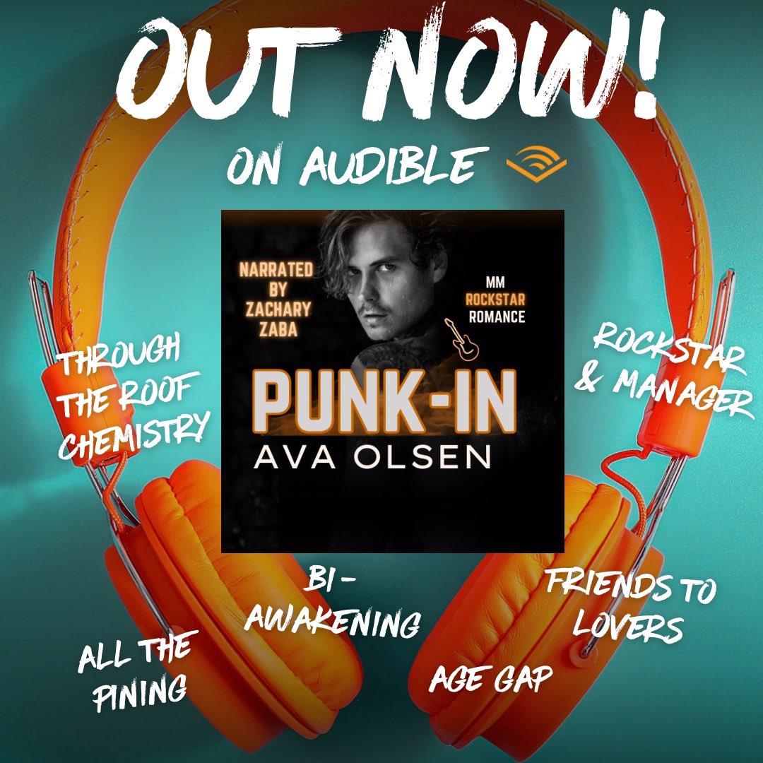 AUDIO RELEASE!
Punk-In🧡MM rockstar romance, narrated by Zachary Zaba, is OUT NOW in Audible!
mybook.to/Rll4Dl 
🎧Bi-awakening
🎧Rockstar &amp; Manager
🎧Friends to lovers
🎧Age gap
🎧Through the roof chemistry
🎧Pining
#mmromance #mmromancereader #audibleromance #audible