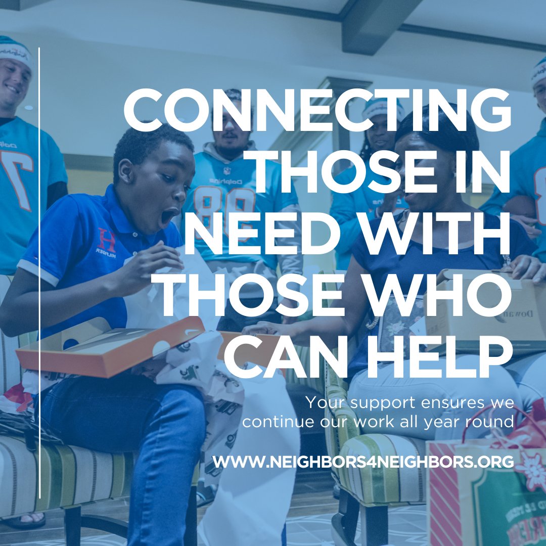 Our mission is clear, to connect those in need with those who can help. Whether it's disaster relief, food drives, or Christmas gifts, we're here to bridge the gap, ensuring no one faces their challenges alone. Visit neighbors4neighbors.org to get involved today 💙