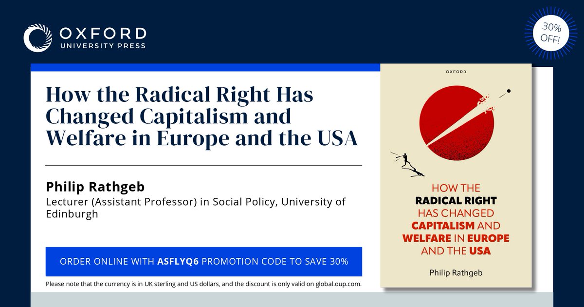 My book “How the Radical Right Has Changed Capitalism and Welfare in Europe and the USA” was published last week @OUPAcademic: bitly.ws/3f3nY A thread on its key arguments and why you may want to ask your library to get a copy (or get a copy yourself...👇). 1/n