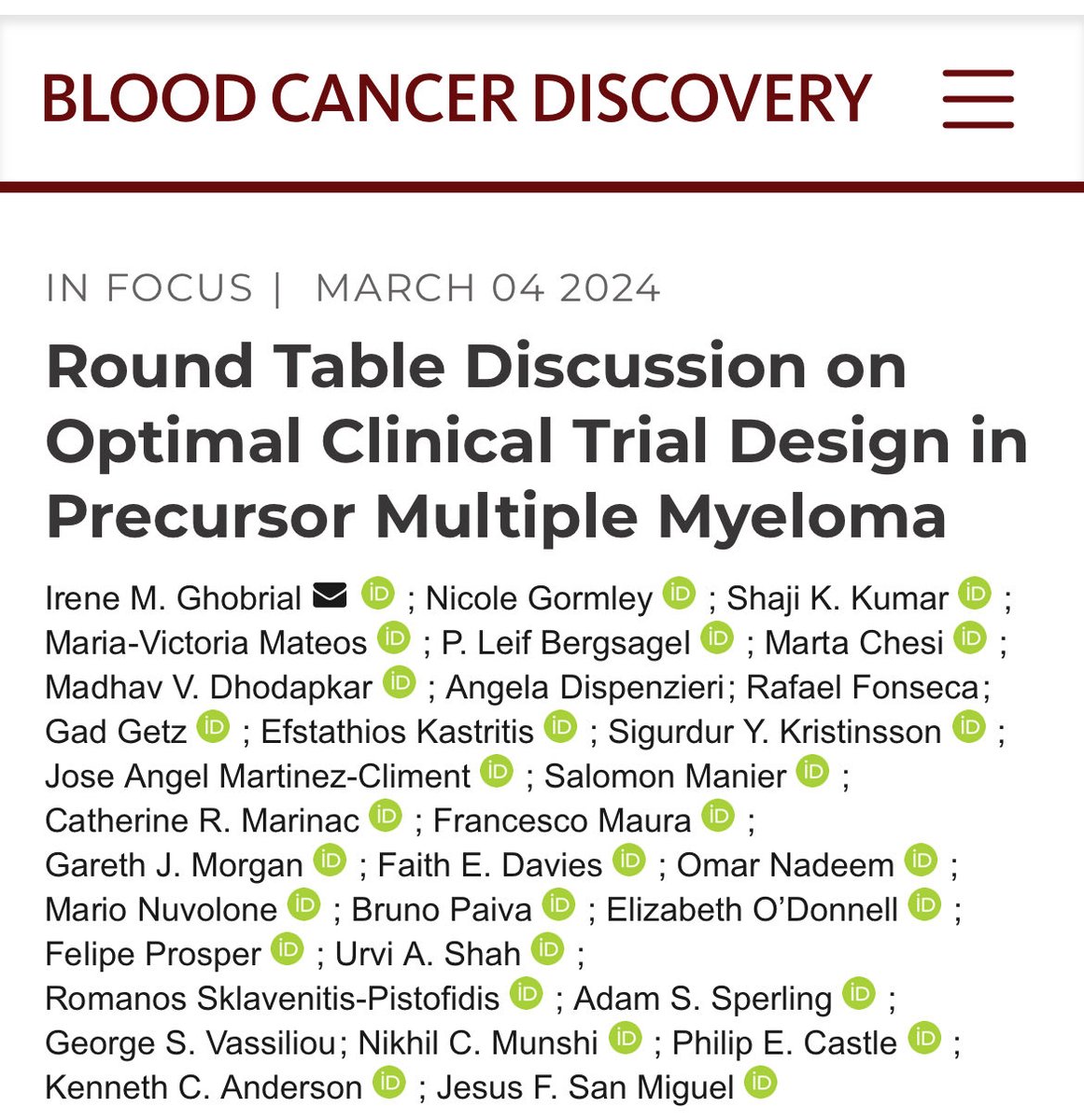 Just out in⁦⁩ ⁦⁦<a href="/BCD_AACR/">Blood Cancer Discovery</a>⁩  ⁦<a href="/IreneGhobrial/">.</a>⁩ #mmsm

aacrjournals.org/bloodcancerdis…