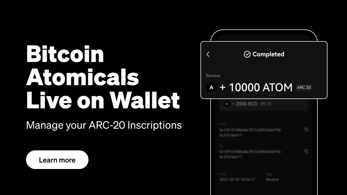 Atomicals frens! Viewing and transferring of ARC-20 assets are now live on the #OKXWeb3 Wallet:

✅ UTXO management
✅ Tokens and collections
✅ Available on app and web
🔜 Trading coming soon

Create your Wallet today ⬇️ 
okx.com/web3