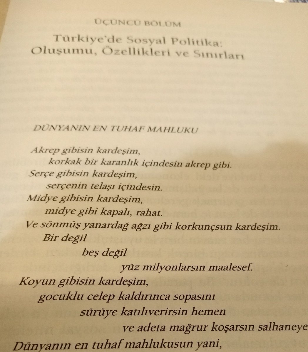 Ve açsak, yorgunsak, al kan içindeysek eğer 
Ve hâlâ şarabımızı vermek için üzüm gibi eziliyorsak 
Kabahat senin
- demeye de dilim varmıyor ama-
Kabahatin çoğu senin canım kardeşim
