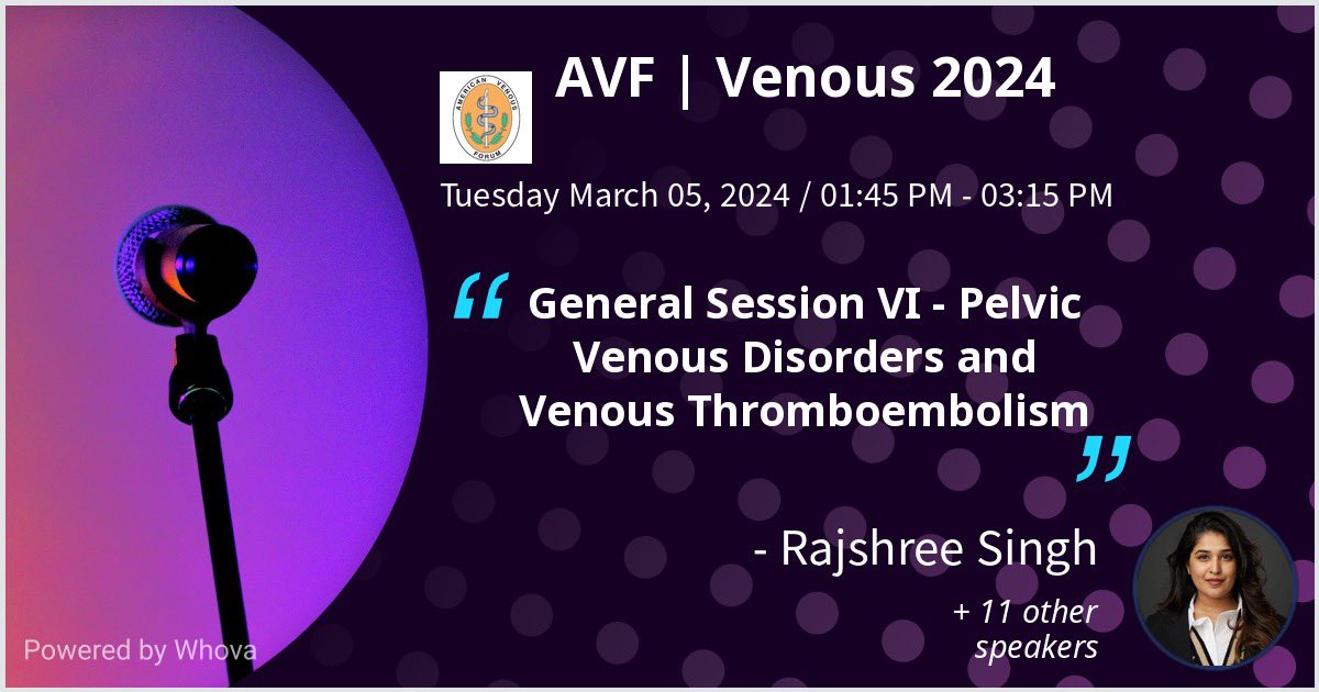 Rajshree Singh, MD (@drradrashi) on Twitter photo I am speaking at AVF | Venous 2024 <a href="/VenousForum/">American Venous Forum | AVF</a> Please check out my talk on Management of post cementoplasty venous thromboembolism if you're attending the event! - via #Whova event app #venous2024 I am speaking at AVF | Venous 2024 <a href="/VenousForum/">American Venous Forum | AVF</a> Please check out my talk on Management of post cementoplasty venous thromboembolism if you're attending the event! - via #Whova event app #venous2024