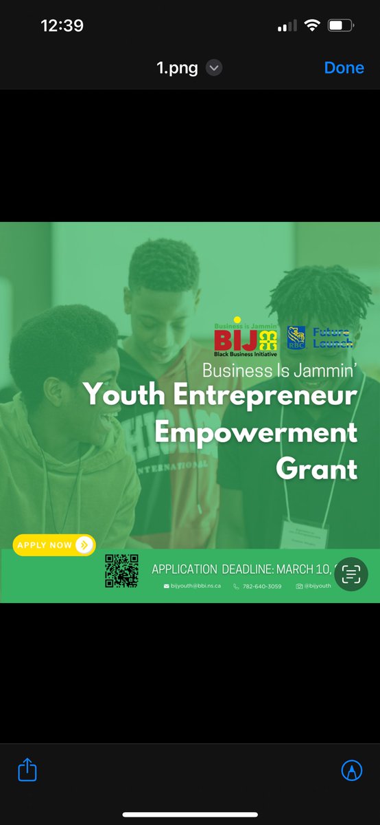 Thrilled to share that Business Is Jammin’ has a grant opportunity titled Youth Entrepreneur Empowement. Application deadline is March 10, 2024 for more information email : bijyouth@bbi.ns.ca @bijyouth