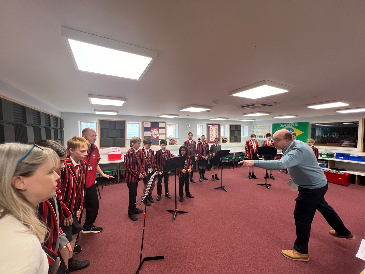 Mr Aldous our @st_faiths #percussion teacher rehearses musicians travelling to SA 🇿🇦 this afternoon! #Wyverns @St_Faiths #BodyPercussion 👏 🎶🎵🥁🎶🎵👏