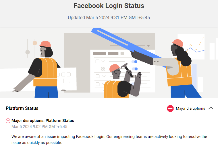 Update from <a href="/Meta/">Meta</a>  on #facebookdown #instagramdown #messengerdown #threadsdown
