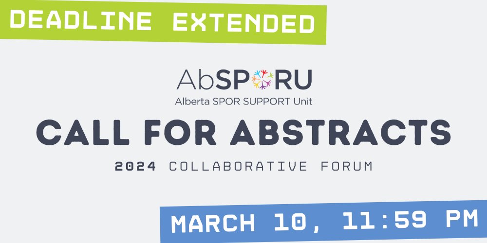 ❕Deadline Extended ❕ Submit your abstract by March 10 for the Collaborative Forum held in Calgary, AB from May 23 - 24, 2024. Abstracts should relate to this year’s conference theme: Reflect, Reimagine, Refresh: The Future of Patient-Oriented Research. tinyurl.com/24-Abstracts