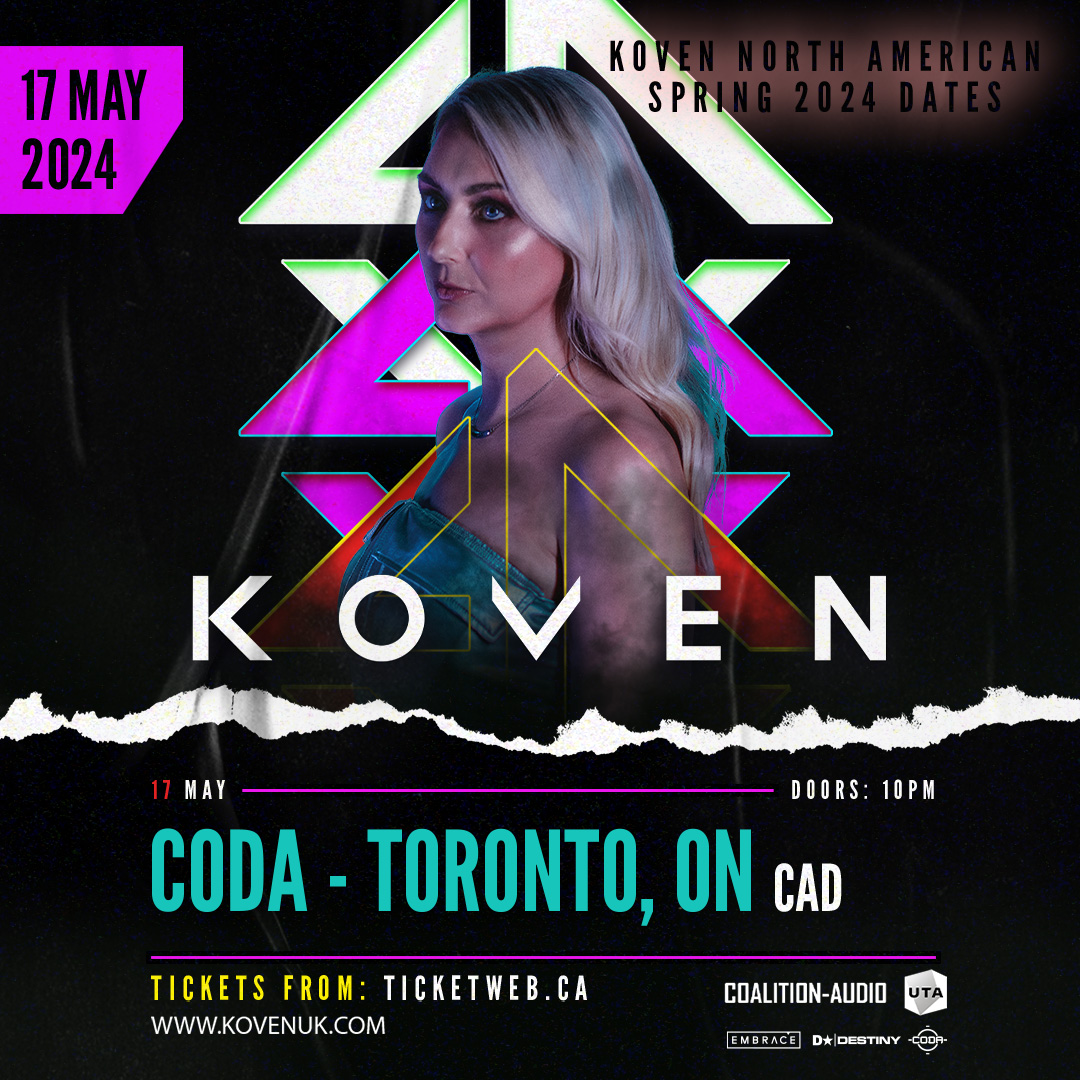 JUST ANNOUNCED: D&amp;B sensation KOVEN is returning to Toronto to make their CODA debut in May! Don't miss it!

Tickets: ticketweb.ca/event/koven-co…