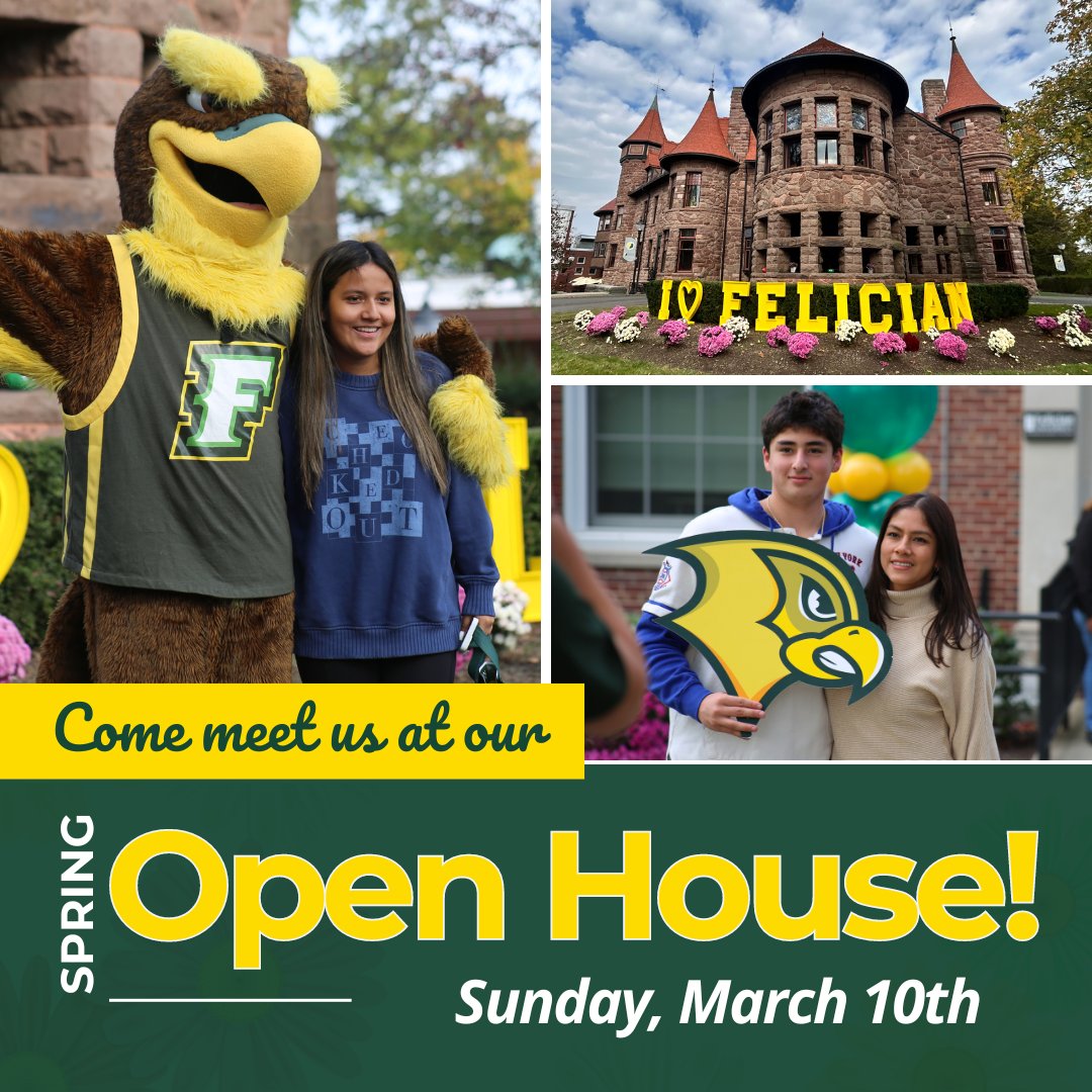 Thinking of transferring this fall? Felician accepts 90 transfer credits, has 60+ programs, &amp; offers the Felician Promise program for eligible transfer students to graduate 100% debt-free. Join us at our upcoming Open House on Sun., March 10 to learn more: bit.ly/42lR1y4