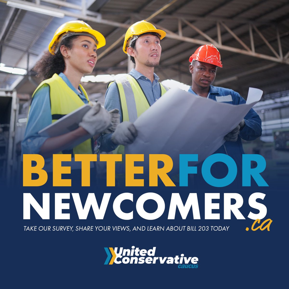 United Conservative Caucus (@ucpcaucus) on Twitter photo Today, #GPAB MLA <a href="/NolanDyckAB/">Nolan Dyck</a> launched Better for Newcomers to gather feedback on Alberta's foreign credential recognition system & Bill 203, which is currently before the Legislature.
Visit BetterforNewcomers.ca to:
âś…Learn about Bill 203
âś…Fill-out a survey
#abpoli #ableg Today, #GPAB MLA <a href="/NolanDyckAB/">Nolan Dyck</a> launched Better for Newcomers to gather feedback on Alberta's foreign credential recognition system & Bill 203, which is currently before the Legislature.
Visit BetterforNewcomers.ca to:
âś…Learn about Bill 203
âś…Fill-out a survey
#abpoli #ableg