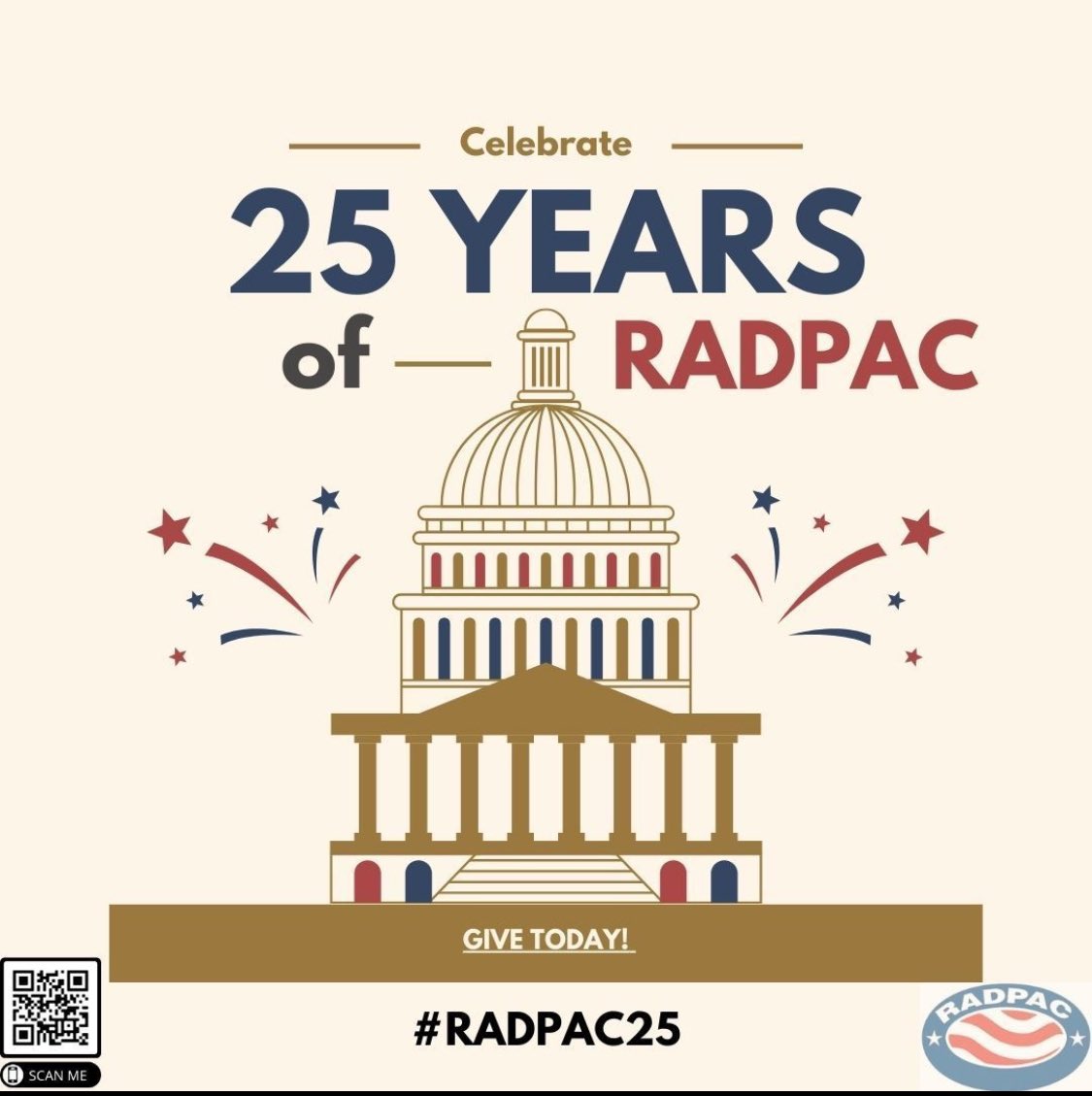 Happy Anniversary to @radpac! Thanks for adding to professional insurance in #radiology. Just donated $25 for #radvocacy and to support @WRS_WI in #MarchRADness Inviting all #radiologists, especially #WIrads to donate! Invest in our specialty’s future. radiologyadvocacy.org