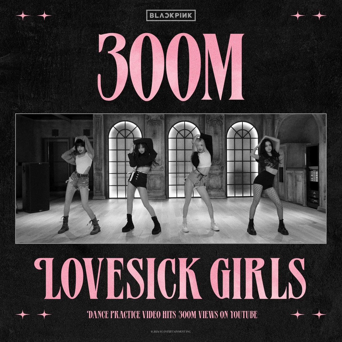#BLACKPINK 'Lovesick Girls' DANCE PRACTICE VIDEO HITS 300 MILLION VIEWS @Youtube BLINKs worldwide, thank you so much! 'Lovesick Girls' DANCE PRACTICE VIDEO 🎥youtu.be/YxksUfnuEbI #블랙핑크 #LovesickGirls #DANCE_PRACTICE #안무영상 #300MILLION #YOUTUBE #YG