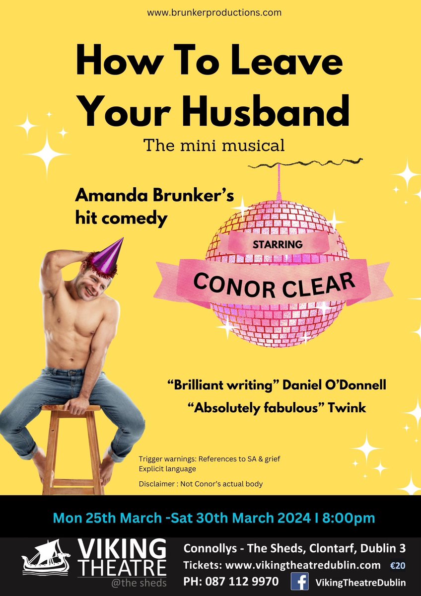 Thank you so much @DaveTodayFM for all the plugs for How To Leave Your Husband @Viking_Theatre - you’re the best 😘 takeyourseats.ticketsolve.com/ticketbooth/sh…