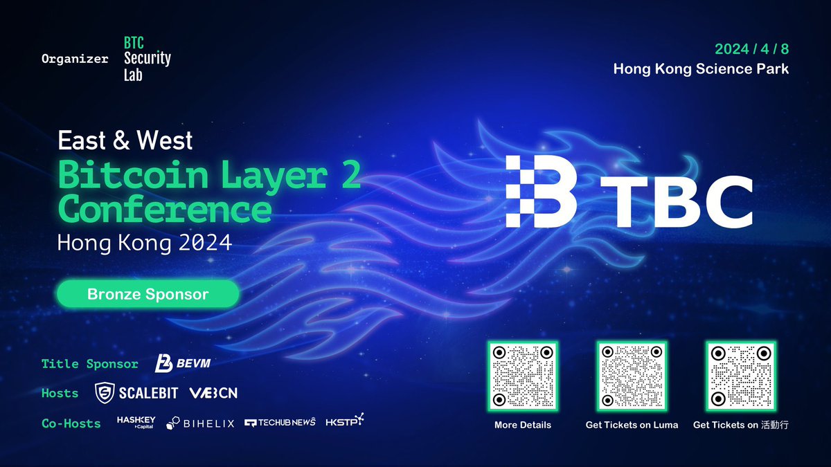 Exciting news! 

@TuringBitchain_ is now a Bronze Sponsor of the #BitcoinLayer2Conference!

Join us and dive deeper into #BitcoinLayer2.

🎫 Secure your spot now
- HDX: hdxu.cn/2SfNd
- Luma: lu.ma/bitcoin-layer2