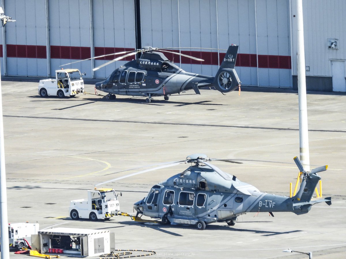 HkPlane's tweet photo. Government Flying Service 🇭🇰
政府飛行服務隊
Helicopter type:
Airbus Helicopters H175 / EC175
Registration:
B-LVF
Helicopter type:
Eurocopter EC155 (Dauphin)
Registration:
B-HRY
#governmentflyingservice #gfs #helicopter #airbushelicopters #h175 #ec155 #ec155dauphin https://t.co/GbZVK28dXC