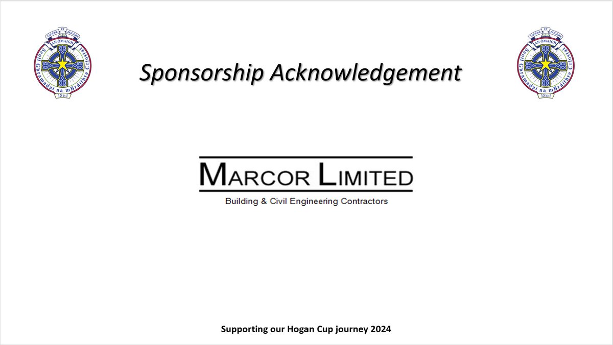 cbsomagh's tweet image. We wish to thank Marcor Limited for their generous sponsorship of our MacRory Cup winners, who embark on becoming the first team from Tyrone to win back to back Hogan Cups. #cbscommunity #chasingglory #hogancup