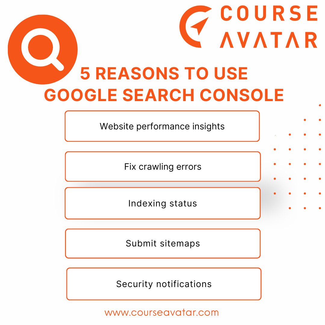 CourseAvatar's tweet image. There are more reasons to learn that you cannot miss regarding search console
Learn everything you need to know about Google Search Console with our FREE courses!
courseavatar.com/5-best-google-…
#gsc #googlesearchconsole #courseavatar #courses #google #searchconsole #freecourse