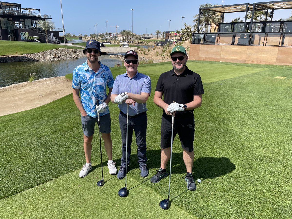 On course with ⁦@benjhunt⁩ ⁦@JonasHut⁩ at the amazing Royal Greens just out side Jeddah