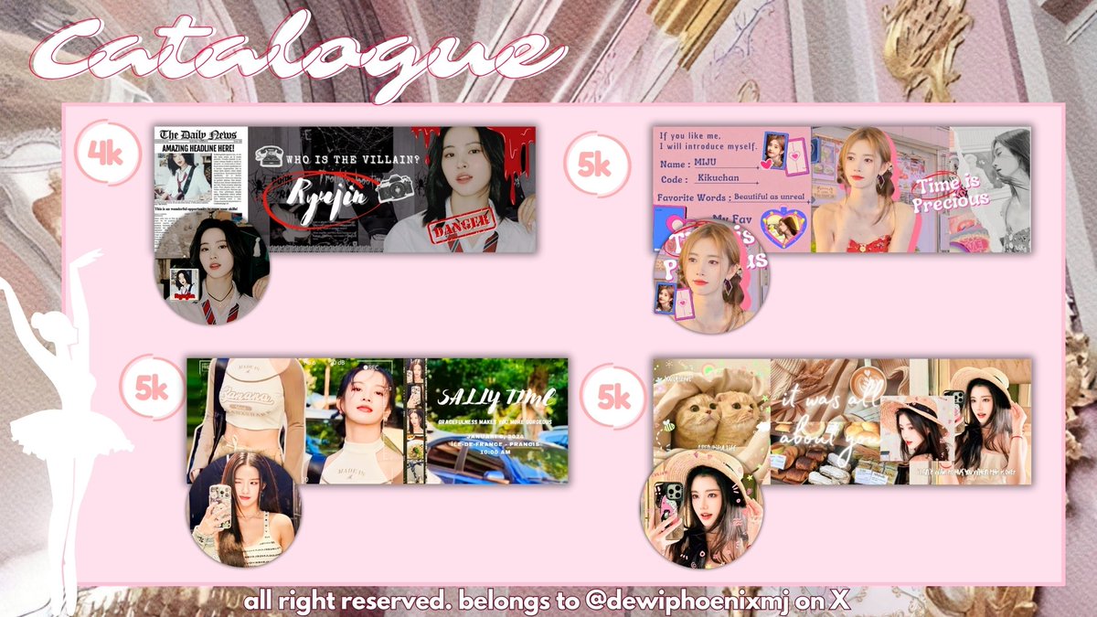 dewiphoenixmj's tweet image. help respost ? thankyou 💓

halooo, miju sudah Open Request yaa! bisa cek alt untuk nama code nya ✌🏻 start 4k-15k nih 💸 yuk jajannn sinii boleh DM / ke Telegram di bio ya 😆💓 katalog lainnya di reply yaa! 

#zonauang