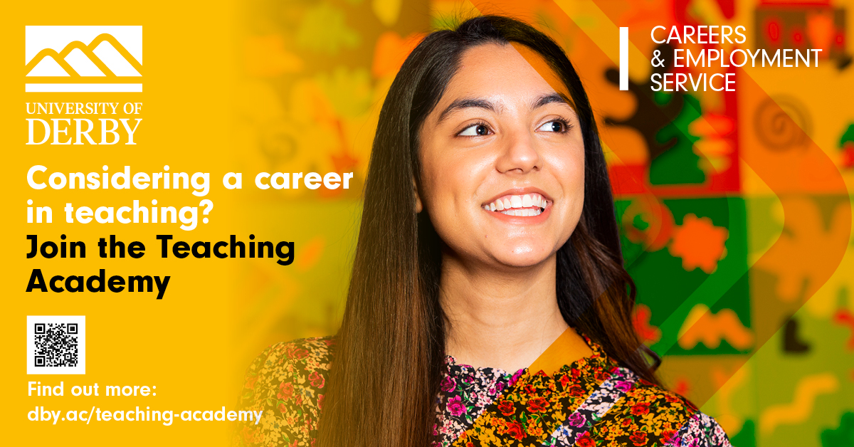 derbyunicareers's tweet photo. Are you interested in a Teaching career? 📚
The #TeachingAcademy is here for you! 🌟 Dive into interactive sessions, workshops, and advice to help navigate the world of Teacher Training. 💼
Find out more👉 https://t.co/17dsCp6MyT
@derbyunistudent #NationalCareersWeek #NCW2024 https://t.co/9Tt8KCDMpZ