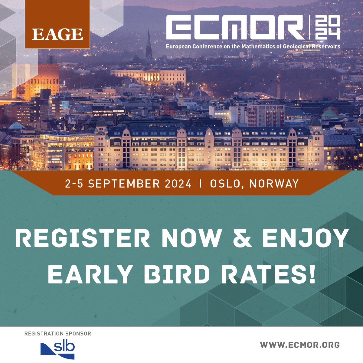 Secure your spot at #ECMOR2024 in #Oslo from 2-5 September! Explore the latest in mathematical modelling and simulation for sustainable subsurface energy systems. Register before 30 April to take advantage of the early bird fee. Learn more at ecmor.org.