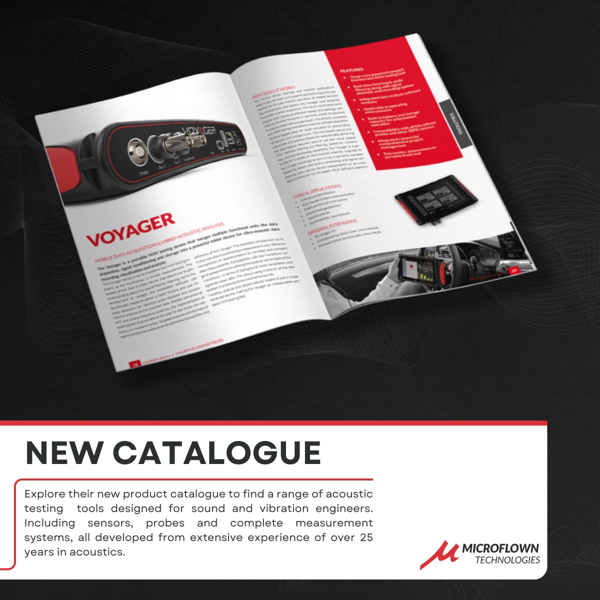 📖 Check out the new product catalogue released by Microflown Technologies! They offer a wide range of acoustic solutions for the various, complex challenges faced by acoustic engineers:

👉 Take a look at their full catalogue here: bit.ly/3SOkOeo 

 #AcousticSolutions