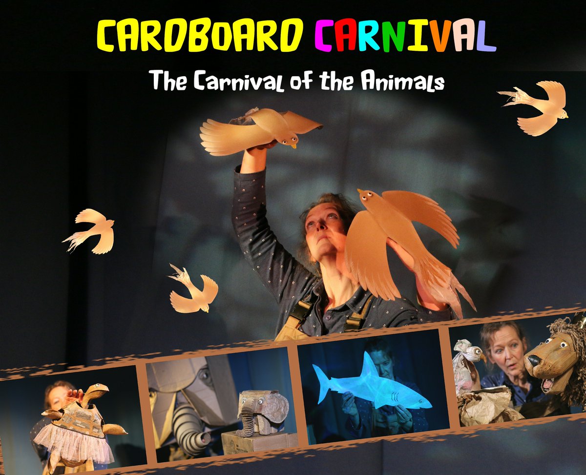 🦆🐘🐟🦁 It’s amazing what a bit of cardboard can do. Join Lempen Puppet Theatre Company for a Cardboard Carnival accompanied the fantastic music by Camille Saint-Saëns. Book tickets at lanternhousearts.org/cardboard-carn… or by calling 01236 732 887.