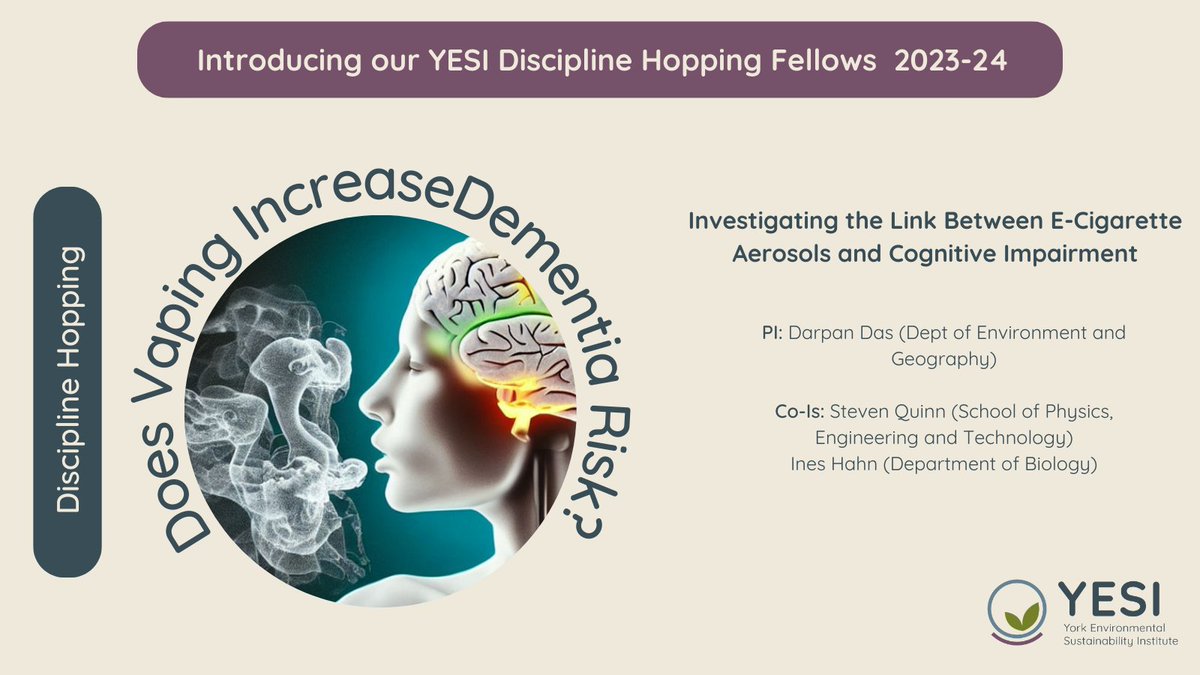 🚀 Introducing our YESI Fellows project! Studying e-cigarette aerosols' impact on cognitive health through interdisciplinary collaboration. Quantifying vaping's key constituents + their cellular effects. @DarpanDas13, @Steve_Quinn_Lab, @ExDrosoScientia ➡️ ow.ly/QQMP50QIEO4