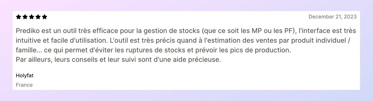 goprediko's tweet image. Thanks HOLYFAT for the review ⭐

”Super efficient for managing inventory (both finished goods and raw materials)”

DM us if you’re looking for the best inventory management experience :-)