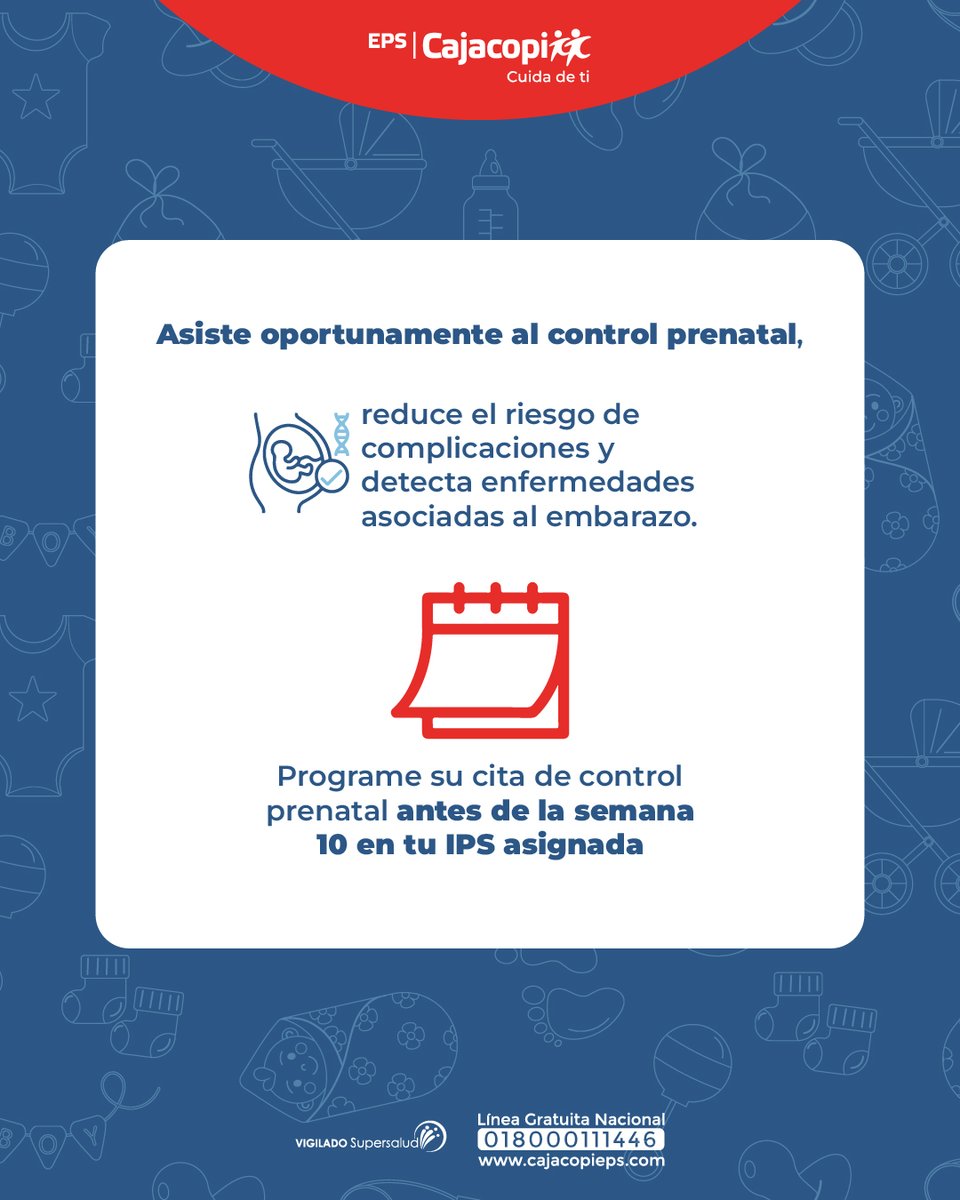ProtegerEPS's tweet image. Asistir regularmente al control prenatal no solo es una práctica recomendada, sino que es esencial para garantizar un embarazo saludable y un parto seguro.
#CajacopiEPS #Cuidadeti #ControlPrenatal