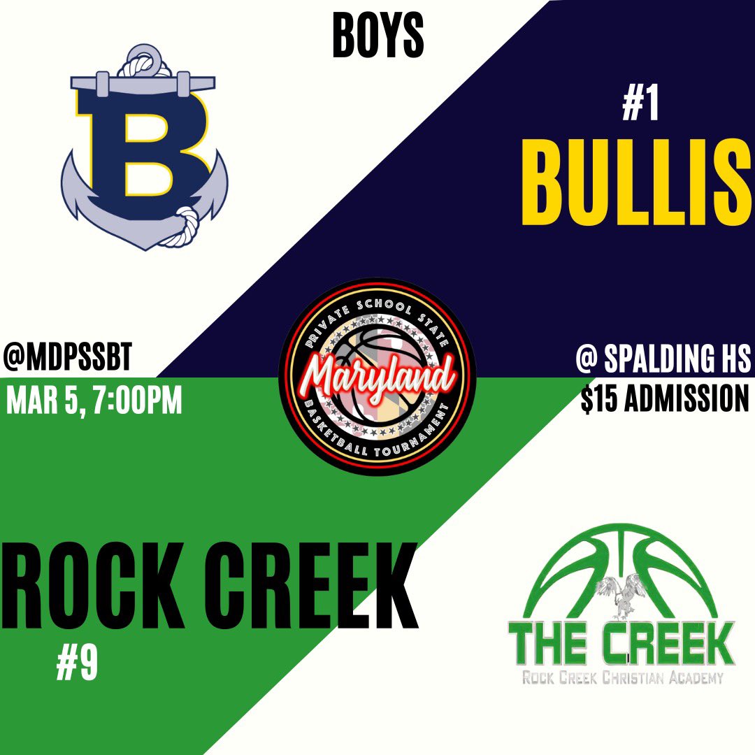 MDPSSBT's tweet image. Back in action today for the Boys Quarterfinals at Spalding

#2 Georgetown Prep vs #7 St. Andrew’s at 3:40

#4 Spalding vs #5 Mt. Zion at 5:20

#1 Bullis vs #9 Rock Creek White at 7:00

#3 Clinton Grace vs #6 DeMatha at 8:40
