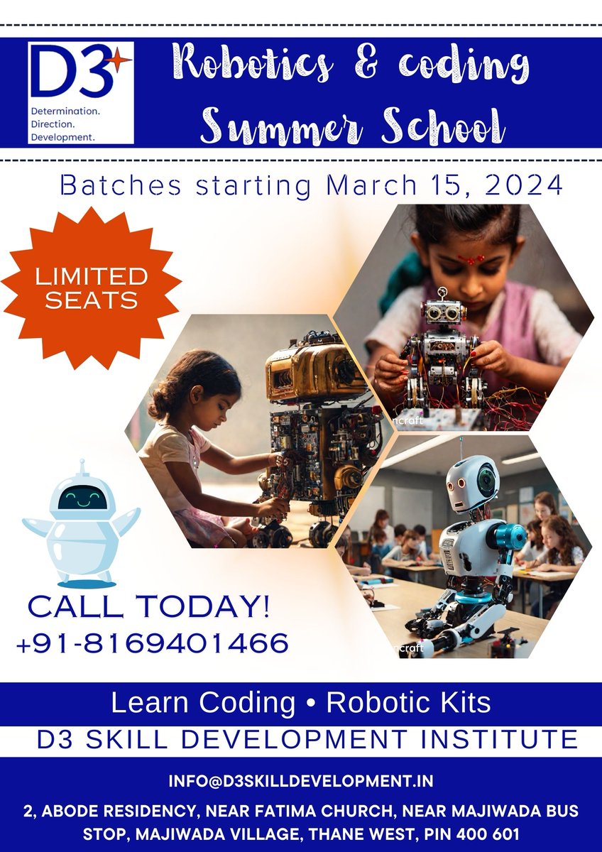 #SummerSTEM #Robotics #CodingFun #Thane #D3SkillDevelopmentInstitute