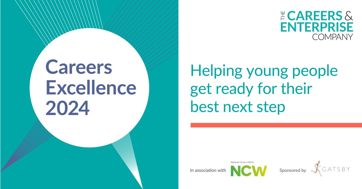 #CareersExcellence2024 showcases 10 outstanding examples of best practice across three themes: 1⃣ Widening Opportunity 2⃣ Building Future Skills 3⃣ Raising Quality Learn more about the themes and Careers Champions being recognised: bit.ly/3V3kRpl 🧵 (1/5) #NCW2024